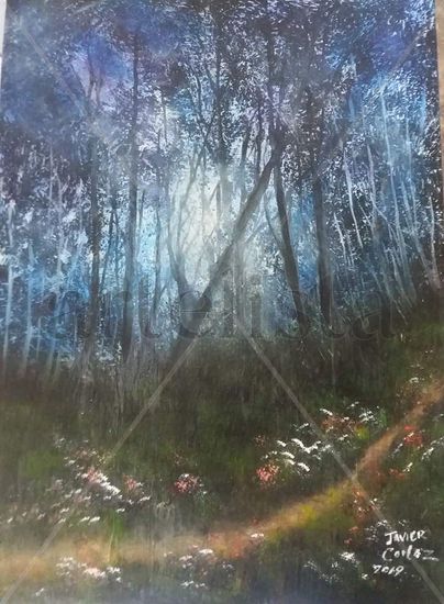 luz en el bosque Acrylic Others Landscaping