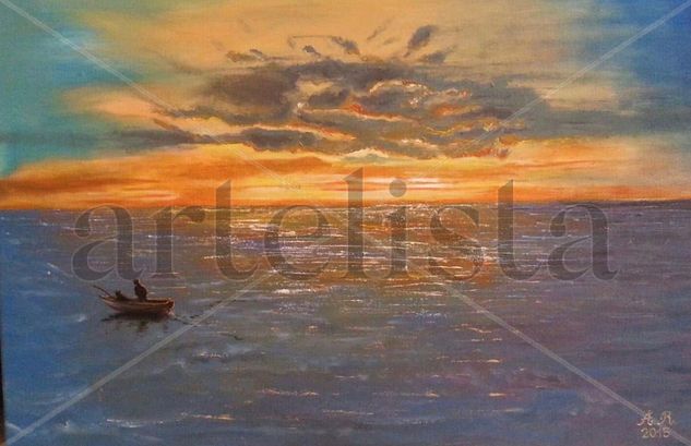 Sunset in Cádiz Oil Canvas Marine Painting