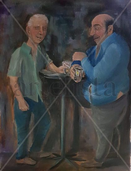 Viejos amigos en la taberna Oil Canvas Others