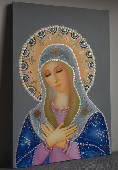 Virgen María Acrylic Canvas Figure Painting