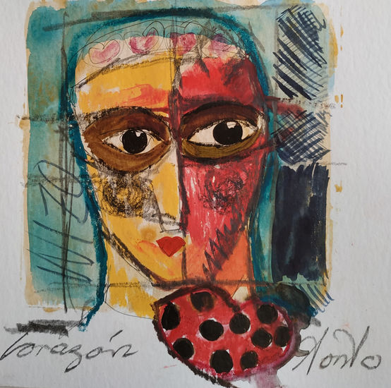 Corazón tonto Mixed Media