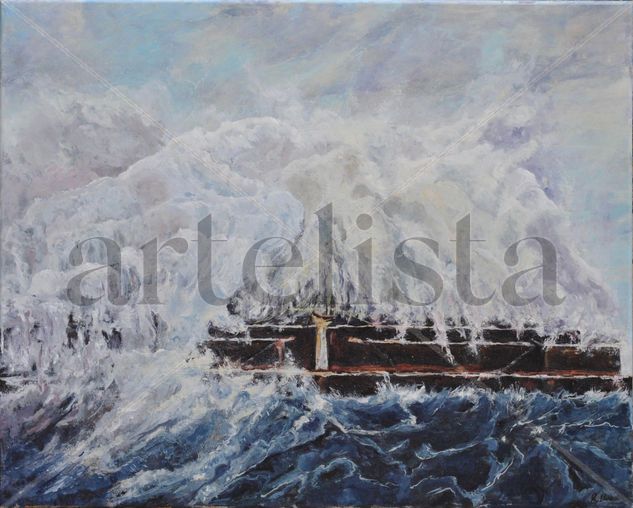 Mar de olas Oil Canvas Marine Painting