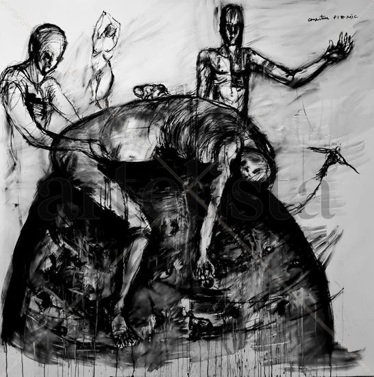 ARRAIGO A ESTE MUNDO.- 200x200cm. Charcoal