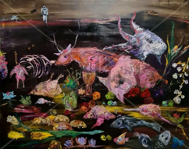 HAY COMIDA EN OTRO PLANETA.- 120x150cm.