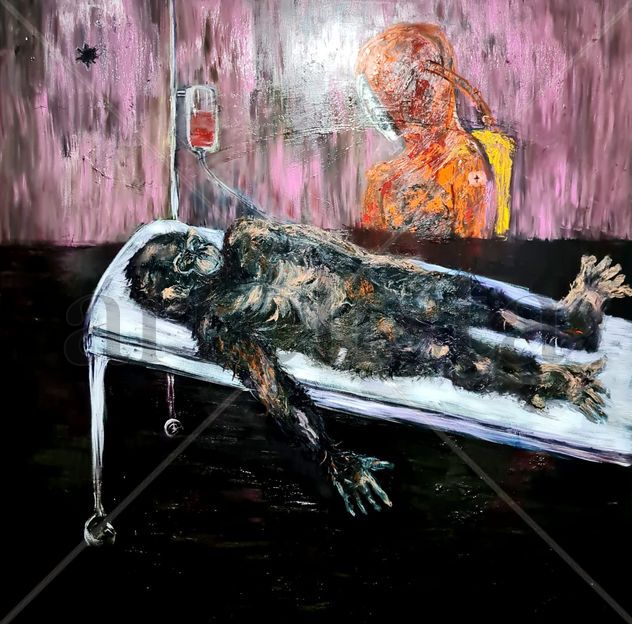 SIEMPRE HEMOS SACRIFICADO ALGO.- 200x200cm.