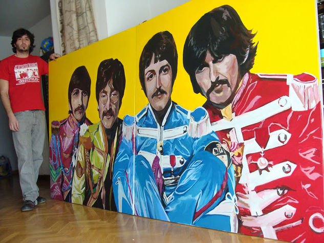 Beatles Oil Canvas Portrait