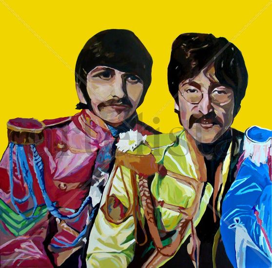 Beatles1/2 mitad de obra Oil Canvas Portrait