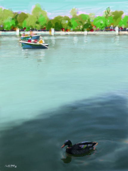 Pato en el Retiro