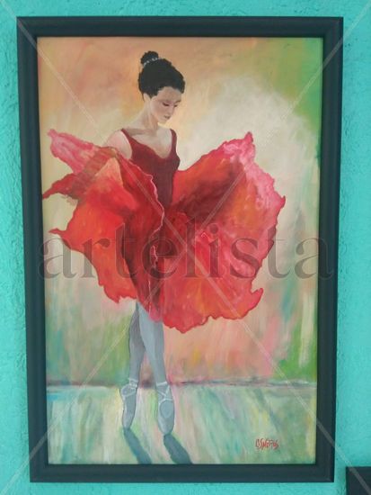 Dulce Bailarina Oil Textile Portrait