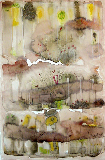 Escrito sobre la piel Mixed media Paper Landscaping