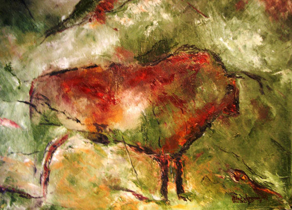 Búfalo. Oil Canvas Animals