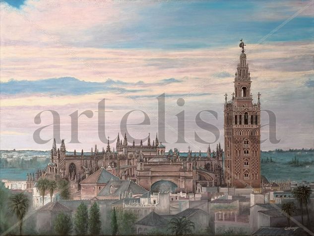 "Atardeceres de Sevilla" Oil Canvas Landscaping