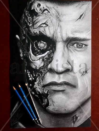 Retrato Terminator Grafito