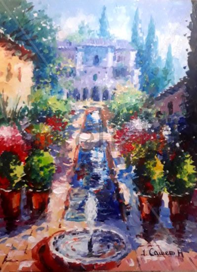 Generalife. Alhambra. Acrilico sobre lienzo Acrylic Canvas Landscaping