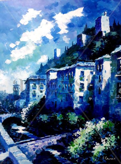 Carrera Darro. Granada. Acrilico sobre lienzo Acrylic Canvas Landscaping