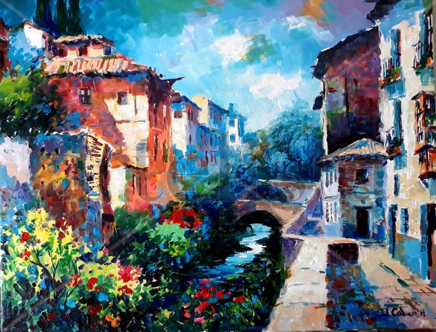 Carrera Darro. Granada. Acrilico sobre lienzo Acrylic Canvas Landscaping