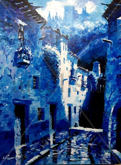 Calle Tipica de Granada. Acrilico sobre lienzo Acrylic Canvas Landscaping