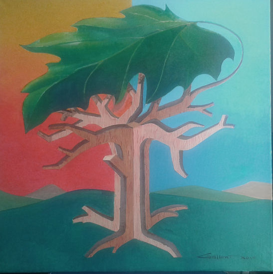 arbre cobert amb fulla Acrylic Canvas Landscaping