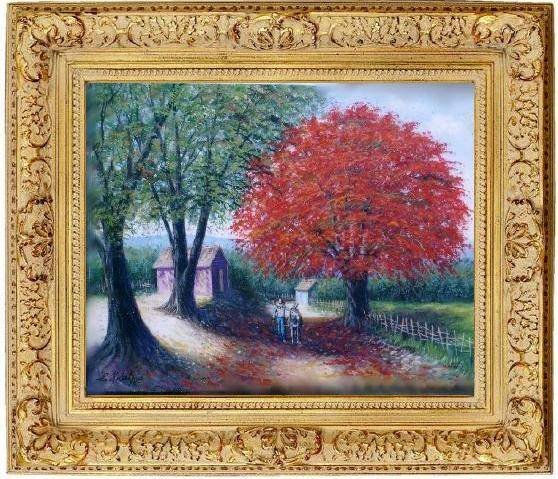 paisaje con framboyan Oil Canvas Landscaping