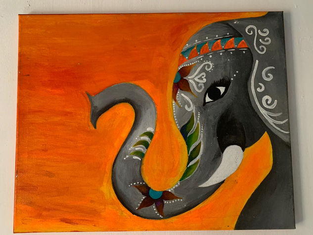 Ganesha Acrylic Canvas Animals