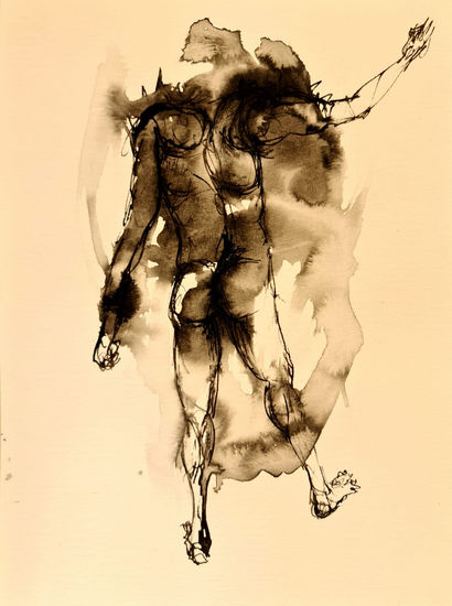 CAMINANDO.- 21x28cm. Ink