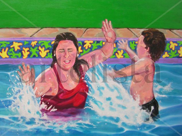 Splash Oil Canvas Figure Painting