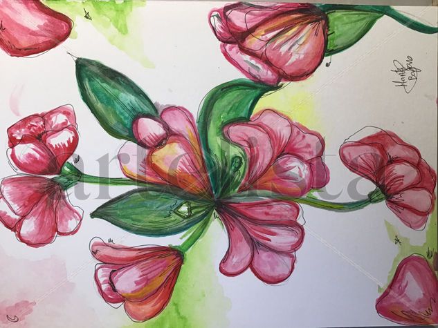 Flores ilustradas Watercolour Paper Floral Painting