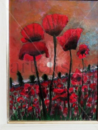 Las amapolas de Merche Acrylic Others Floral Painting