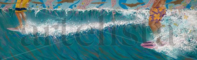 Longboard Acrylic Canvas Marine Painting