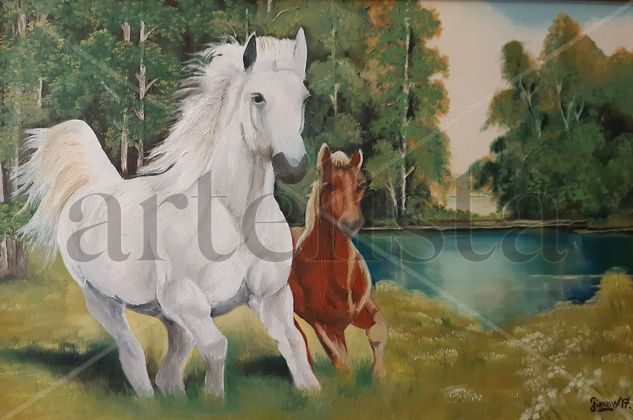 Caballos Oil Canvas Landscaping