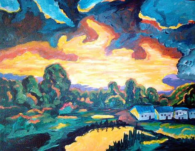 Tarde oscura Acrylic Canvas Landscaping