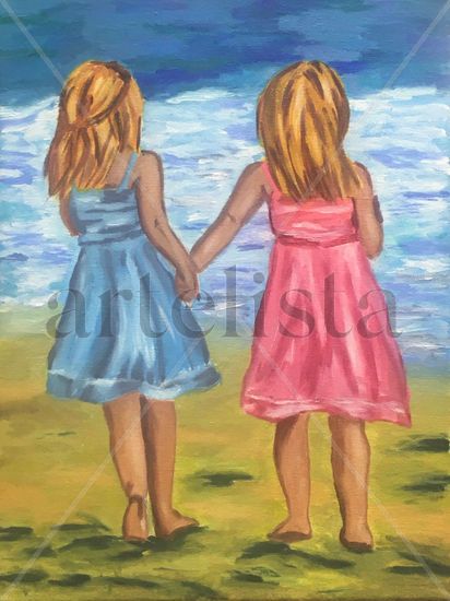 Hermanas Oil Canvas Figure Painting