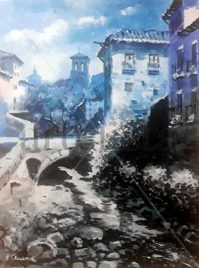 Carrera Darro. Granada Acrylic Canvas Landscaping