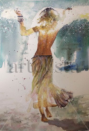 Desescalada Watercolour Paper Figure Painting