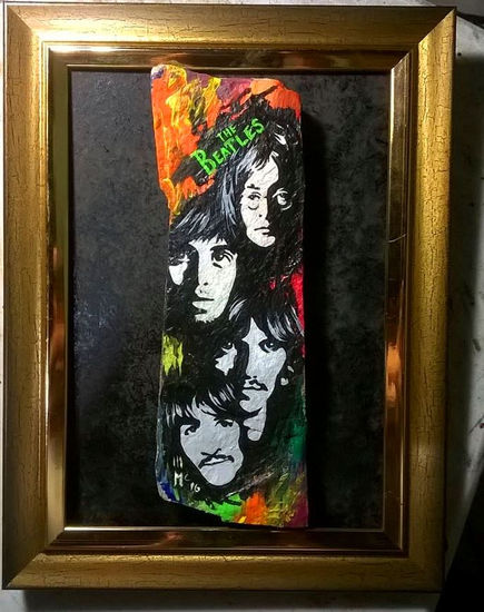 LOS BEATLES, PEDRADA ARTISTICA. johnny mcdonald pintor hondureño contemporaneo Acrílico Otros Retrato