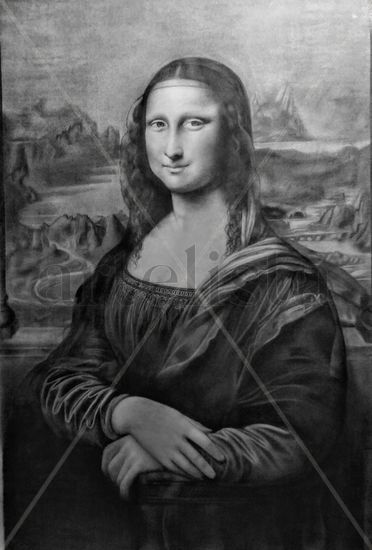 Monalisa in black & white Carboncillo