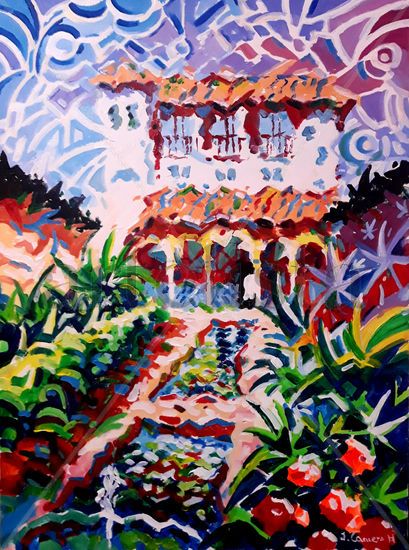 Generalife. Alhambra. Granada Acrylic Canvas Landscaping