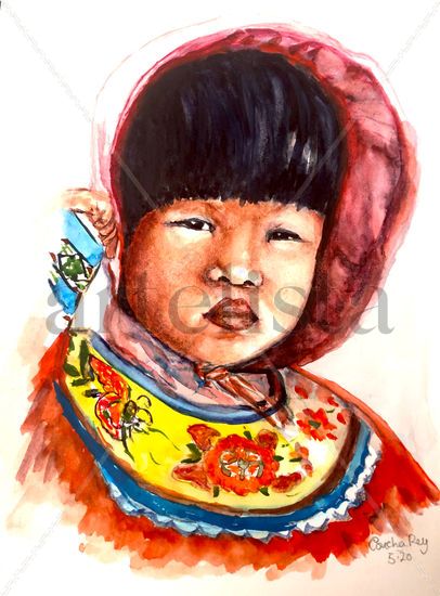 NIÑA CHINA Watercolour Paper Portrait