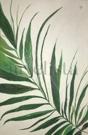 La Hoja Verde Oil Paper Floral Painting