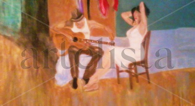 La Pensión Oil Canvas Figure Painting