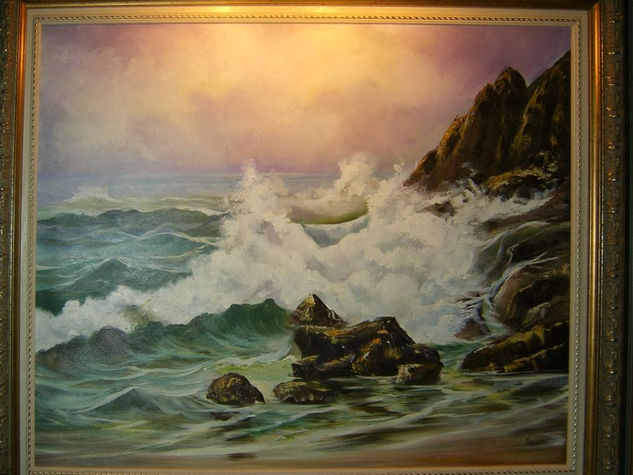 rompeolas Oil Canvas Marine Painting