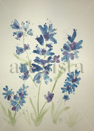 Lavandas Watercolour Paper Floral Painting