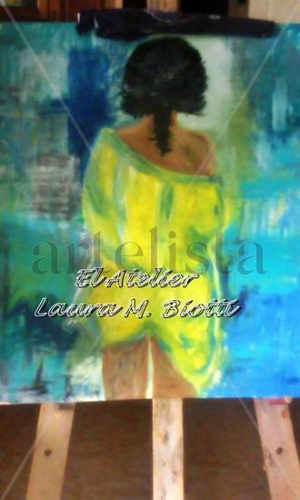 En el camino Oil Canvas Figure Painting