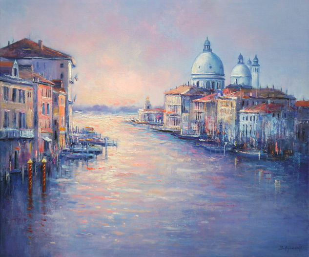 Venice at Sunset Óleo Lienzo Paisaje