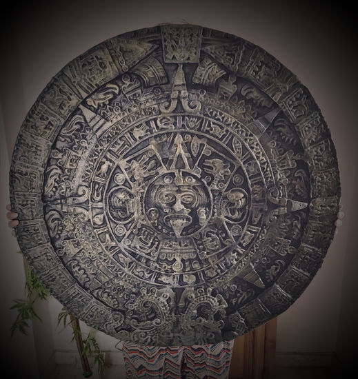 Calendario azteca, maya, 77 cm, 31 pulgadas. Escaneo 3D del original. Otros Figurativa