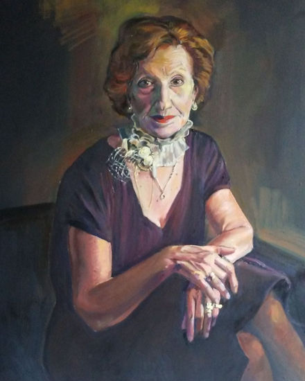 retrato de mujer mayor Óleo Lienzo Figura