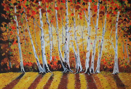 Abedules en otoño