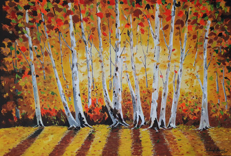 Abedules en otoño