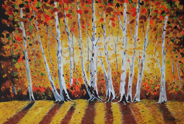 Abedules en otoño