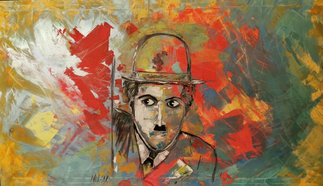 Chaplin Acrylic Textile Portrait